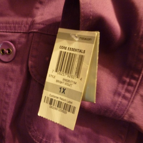 NEW Brigth Violet Corduroy Button-Down Jacket - Picture 8 of 11